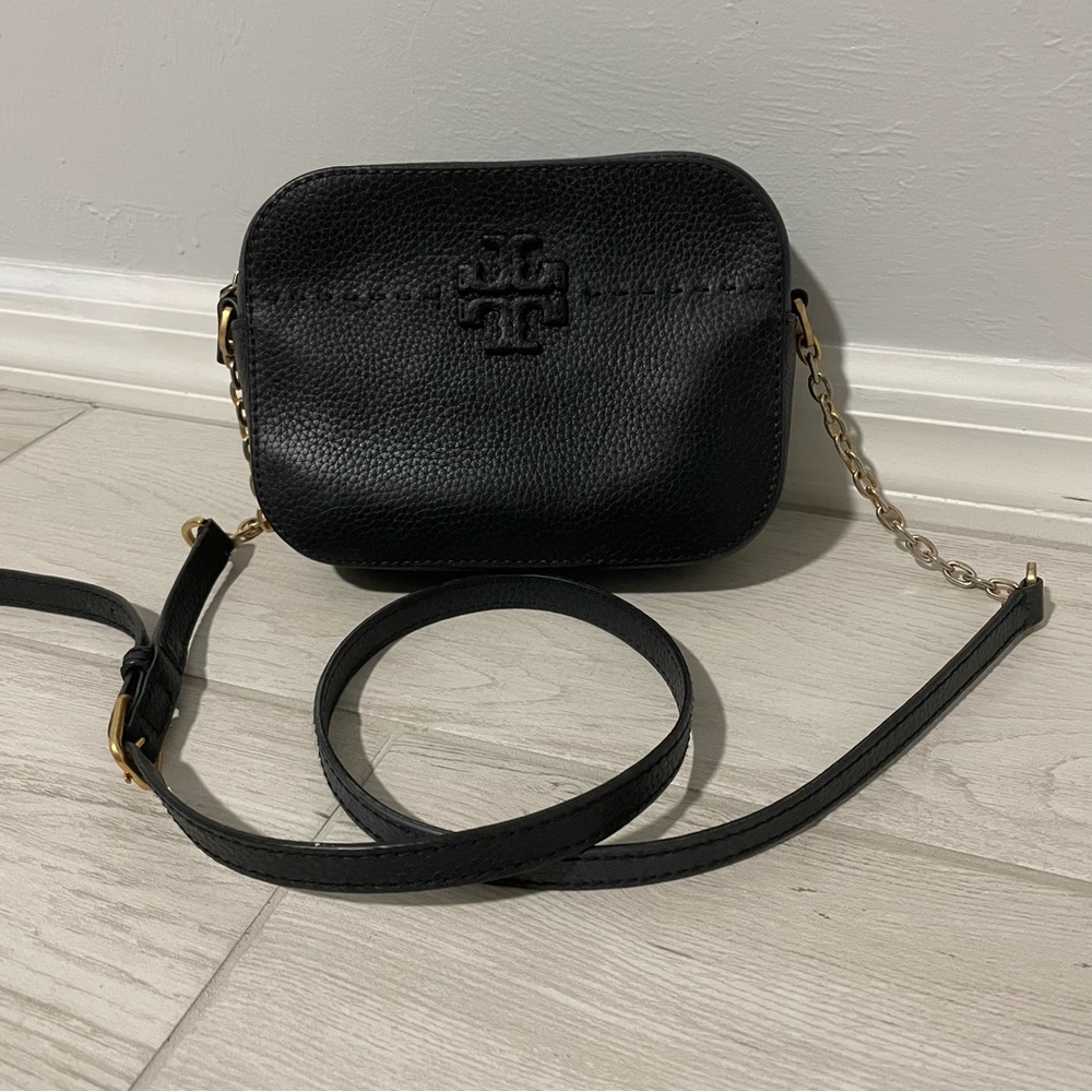 Tory Burch Black McGraw Camera Crossbody Bag